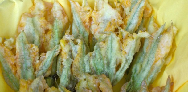 Zucchini blossom fritters