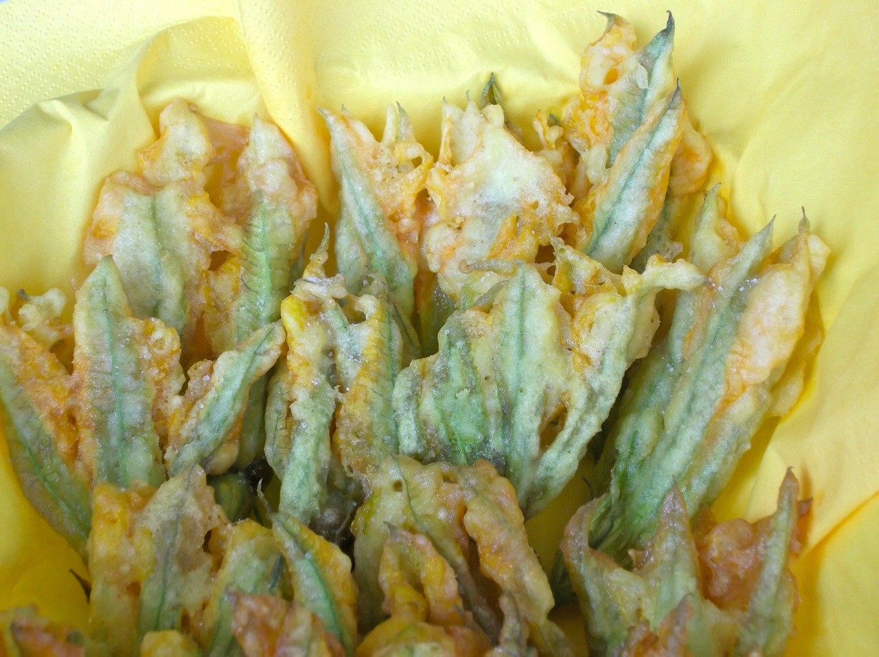 Zucchini blossom fritters